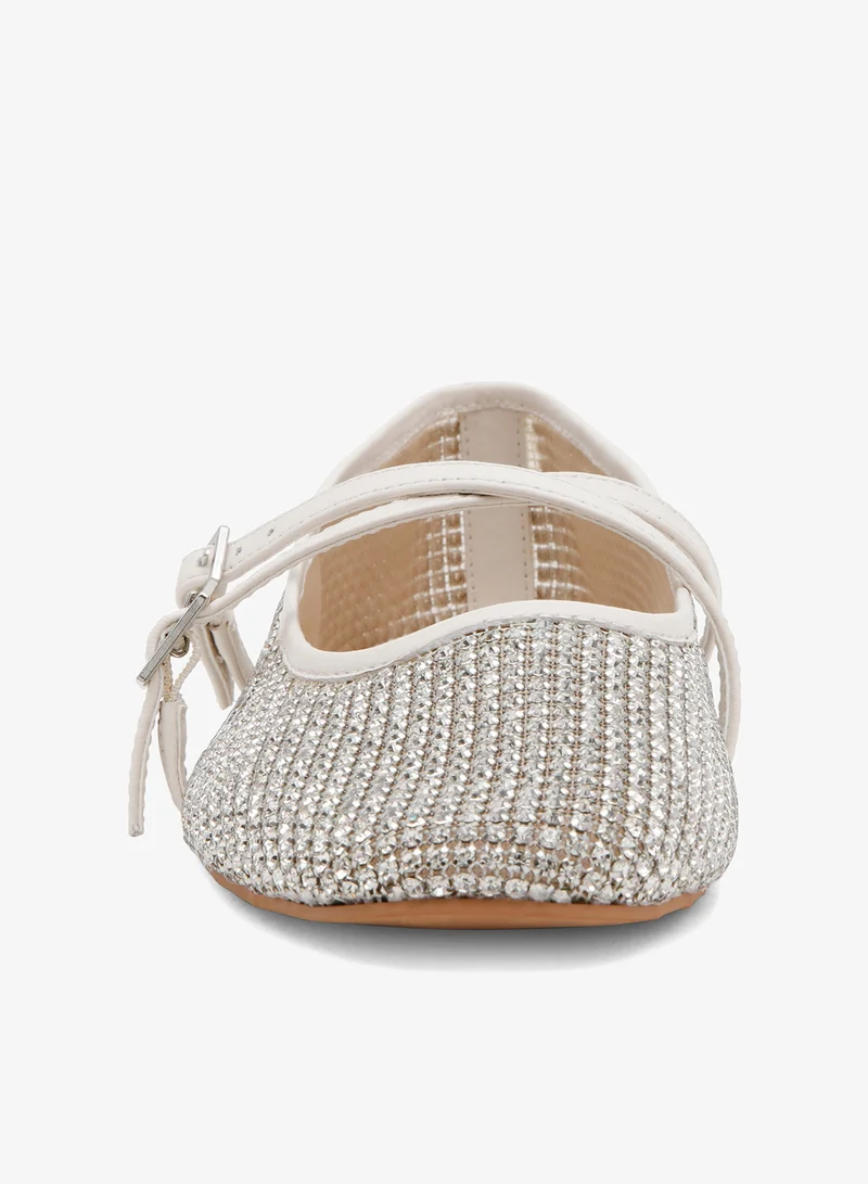 STEVE MADDEN Rhinestones and Nappa PU Ballerinas